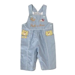VINTAGE Baby Boy Overalls Blue Embroidered Peek-a-Boo Teddy Bears, Sz 3-6 Months